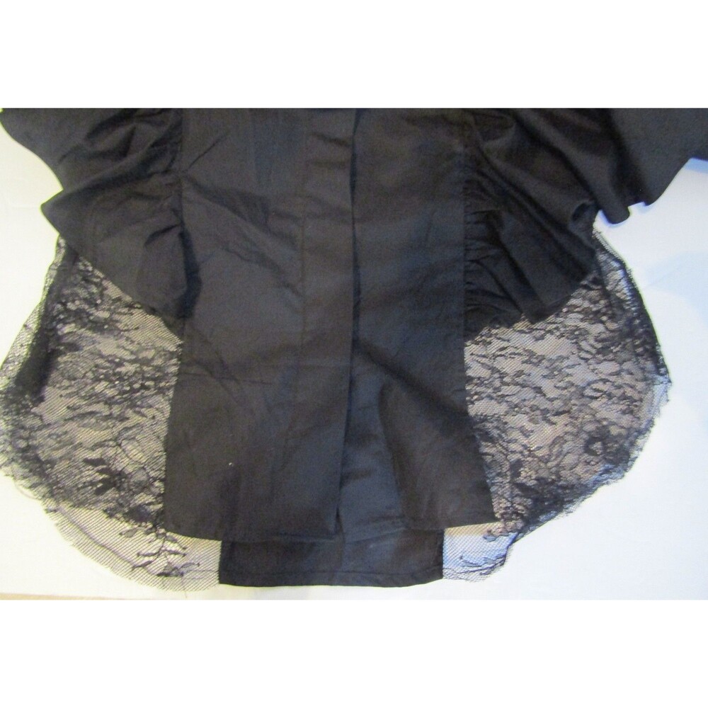 Chic Black Ruffled Blouse - Picture 9 of 10